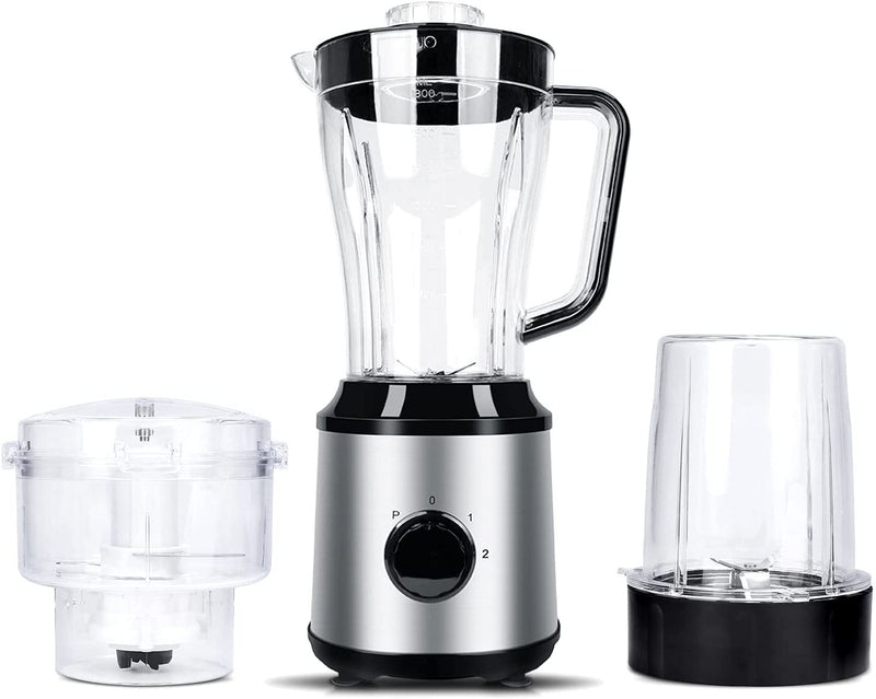 With 3 jugs(1.8L juicer cup+400ML grinder cup+500ML choper cup )
