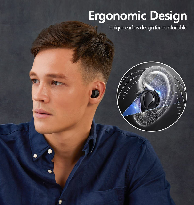 Wireless Earbuds Bluetooth Headphones, 180H Playtime Deep Bass Noise Cancelling IPX8 Waterproof Bluetooth Earphones, In-Ear Headphones with LED Display Touch Control for Sport/Work