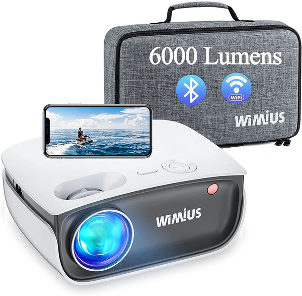 6000 Lumens Brightness Mini Portable Projector】WiMiUS latest portable Wireless projector has upgraded the native resolution to 1280x720p