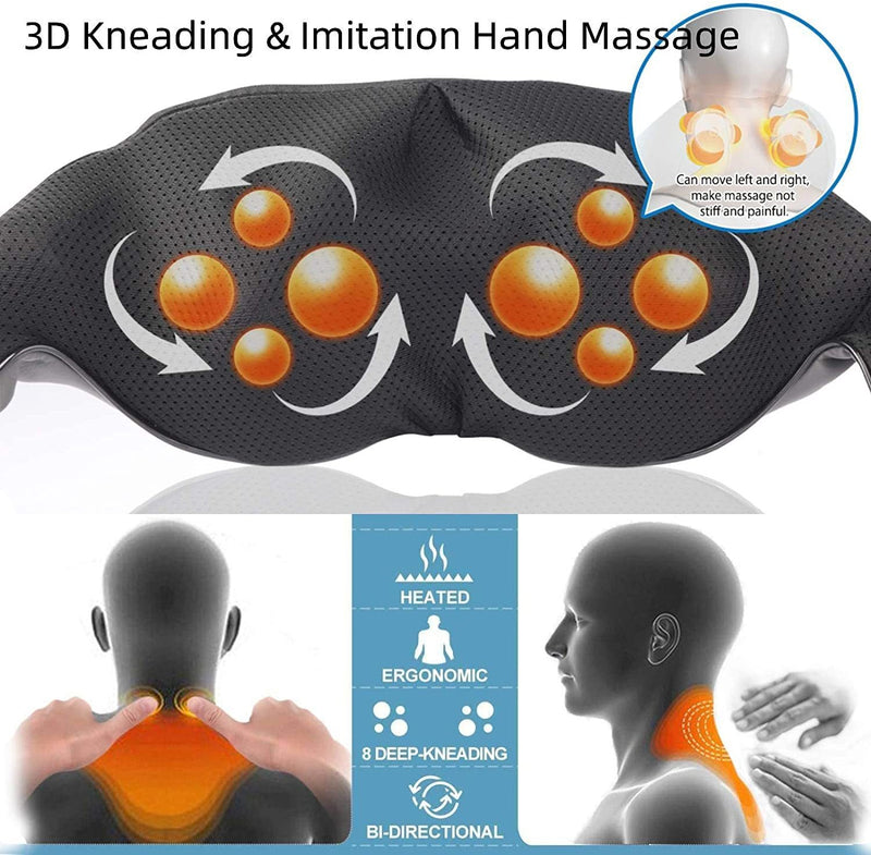 RENPHO Back Neck Massager with Heat, Shiatsu Shoulder Massager, Electric Deep Tissue Kneading Massage for Pain Relief, Use at Car Home Office