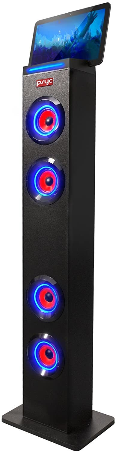 The PSYC Torre XL Bluetooth Tower Speaker from Sumvision adds ambiance to your listening experience with softly glowing LED accent lights, making it an elegant addition to your home or office. Turn the lights on or off independently of the speakers.