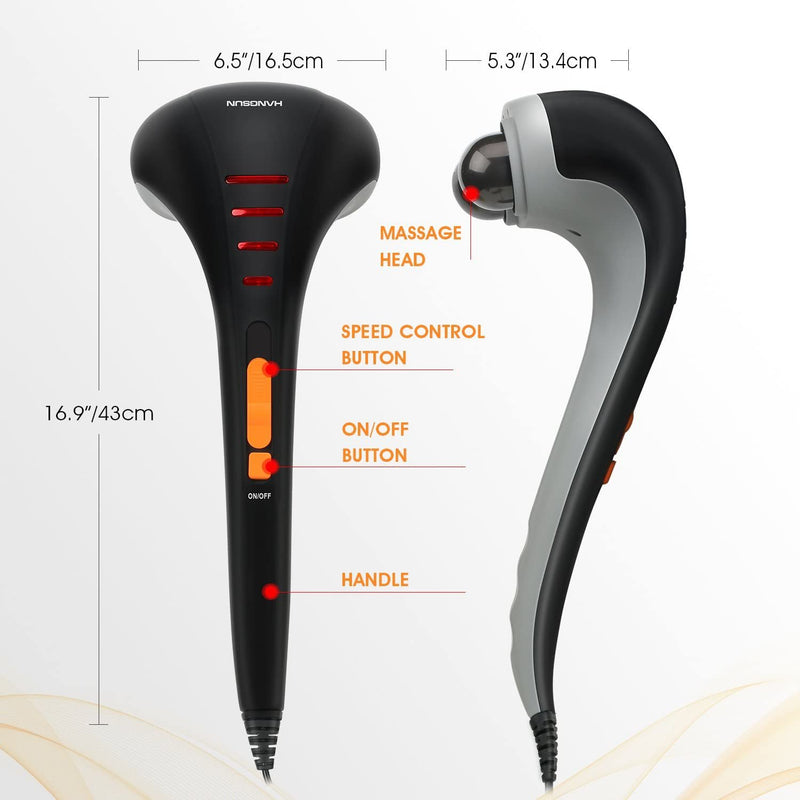 Hangsun Handheld Neck Back Massager MG400 Deep Tissue Percussion Massage for Shoulder, Leg, Foot, Muscles, Electric Double Head Full Body Massagers