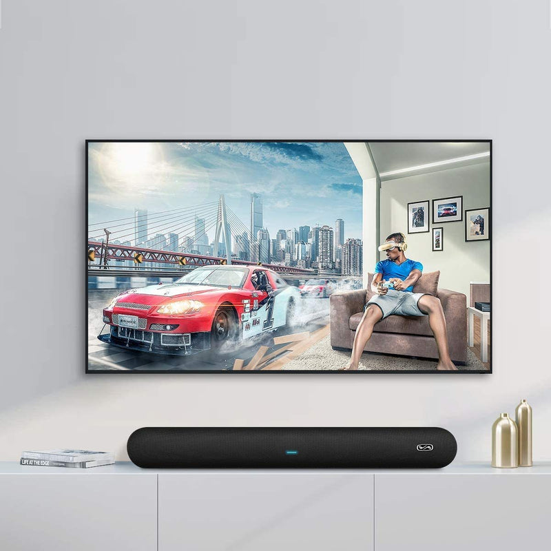 Powerful Sound Bar: built-in 2 full range speakers and 2 tweeter drivers, not only can output 95dB expansive audio and room-filling sound, but also bring the powerful bass thanks to the 2 bass tubes.