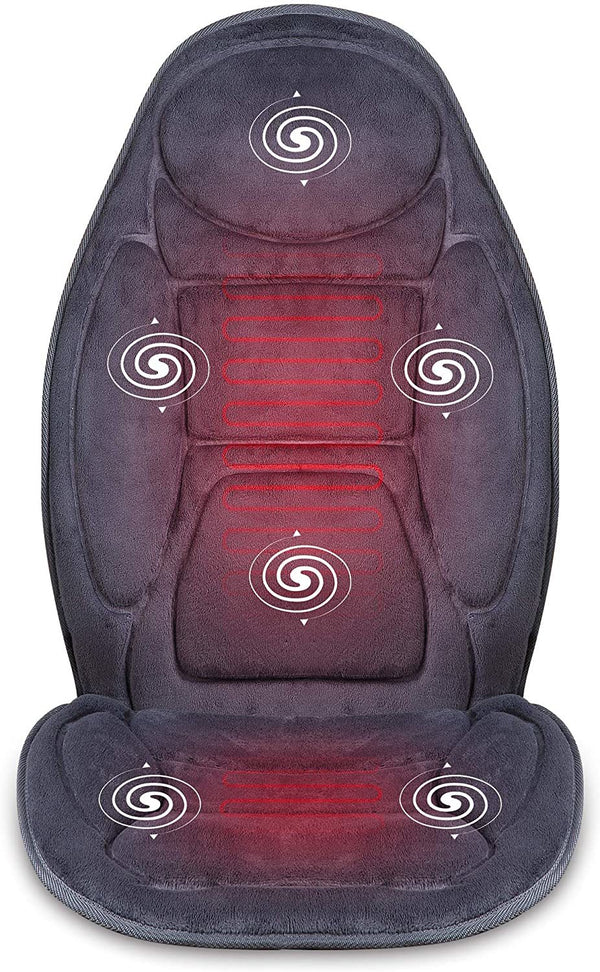 SNAILAX Vibration Massage Chair with Heat - 6 Vibrating Massage Motors, 3 Heat Levels, Back Massager, Massage Seat Cushion, Massage Chair Pad for Home Office use