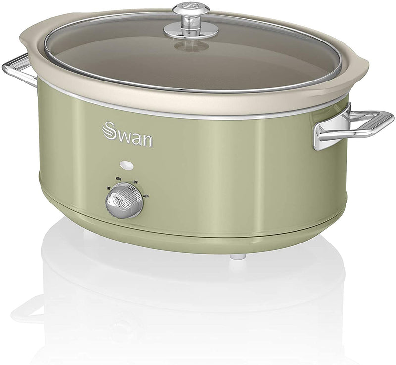 The Swan Retro Slow Cooker has 3 different temperature settings, high, low, and auto