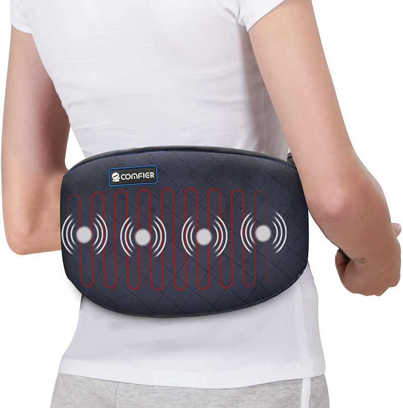 Comfier Heating Belt for Back Pain - Heated Back Warmer Massage Belt Wrap with Vibration Massage, Fast Heating Pad Auto Shut Off, for Lumbar, Abdominal, Lower Back Cramps Arthritic Pain Relief