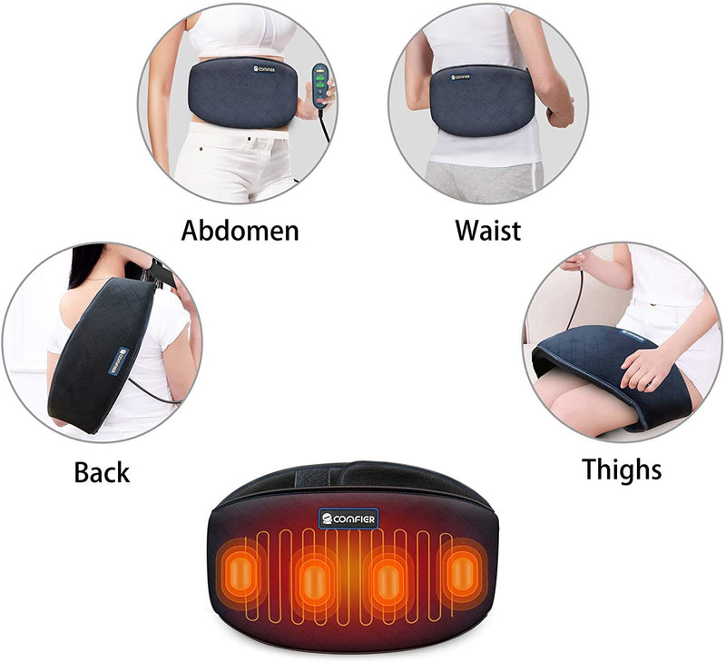 Comfier Heating Belt for Back Pain - Heated Back Warmer Massage Belt Wrap with Vibration Massage, Fast Heating Pad Auto Shut Off, for Lumbar, Abdominal, Lower Back Cramps Arthritic Pain Relief
