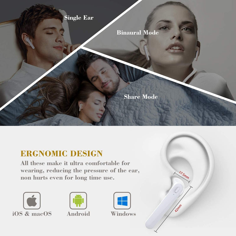 True Wireless Earbuds Headphones, Balhvit IPX6 Waterproof 5.0 Bluetooth Earbuds, Hi-Fi Stereo Sound Wireless Earphones With Mic, 35H Playtime Bluetooth Headphones With Fast Charging Case