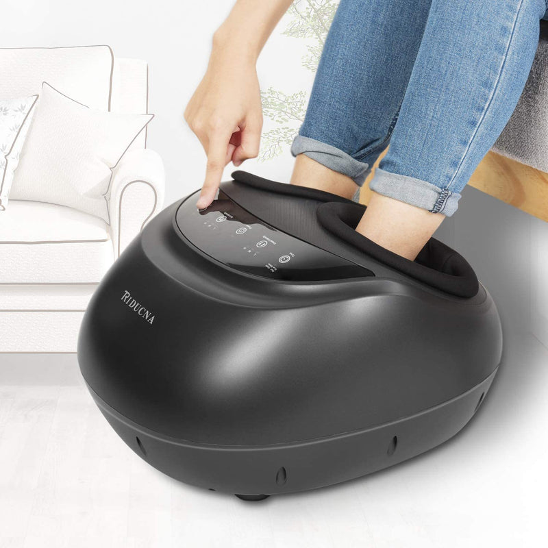 Shiatsu Foot Massager Machine with Heat - Electric Feet Massage with Adjustable Deep Tissue Kneading, Rolling, Air Compression for Foot Massage at Home and Office - Panel Control